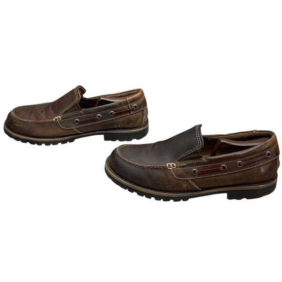 G.H. Bass & Co. David Brown Leather Lug Sole Slip On Loafer Men 10 - Picture 3 of 8
